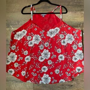 Swing Cami Red and white floral 2x